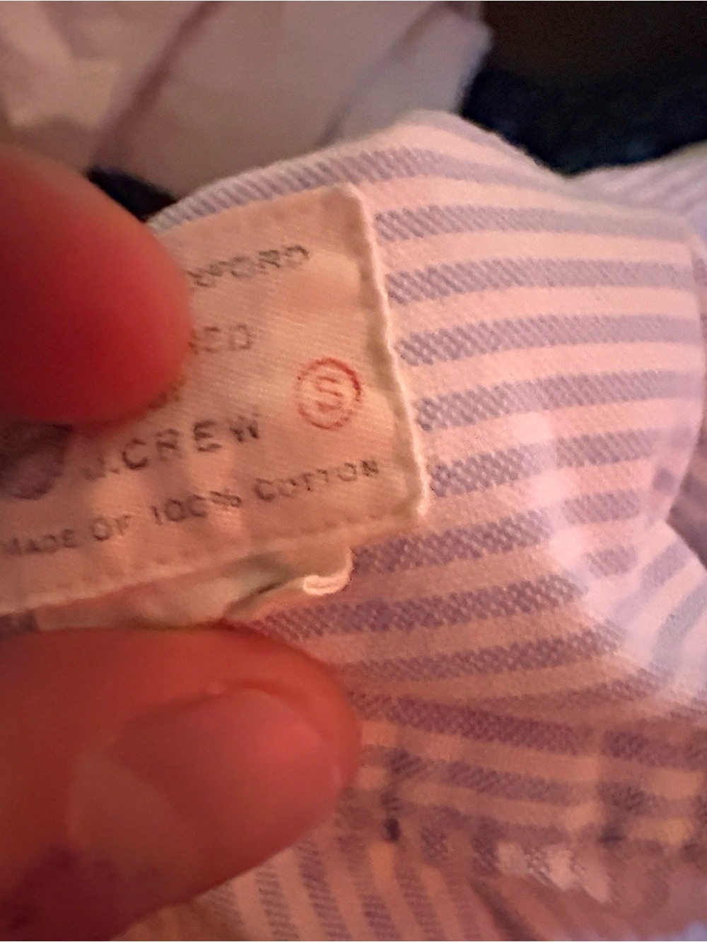J. Crew Men’s Light Blue and White Striped Shirt